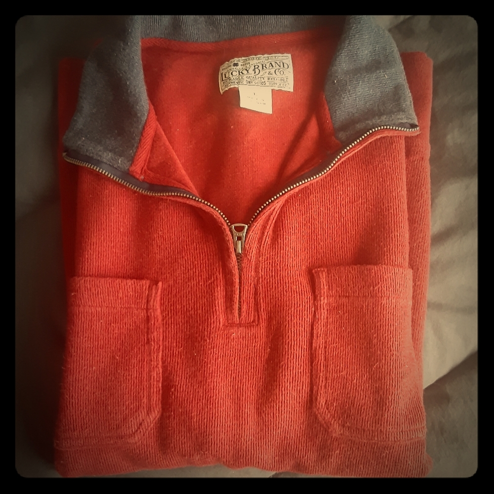 Lucky Brand 100% cotton zippered pullover